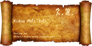 Kuba Máté névjegykártya